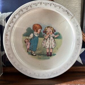 Antique DE McNicol Liverpool UK Nursery Plate Children’s Illustration